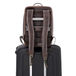Leder Rucksack Leon - Braun / Dots -Ausgewählte Reisespeichergeschäfte 1051508 1120LEO016DOT5