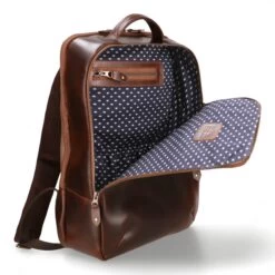 Leder Rucksack Leon - Braun / Dots -Ausgewählte Reisespeichergeschäfte 1051508 1120LEO016DOT6
